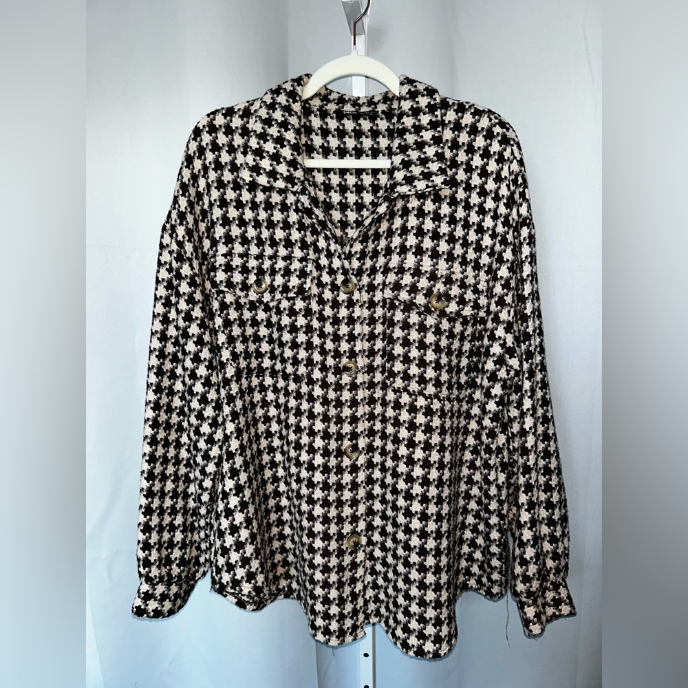 Houndstooth Black and White Women's Flannel